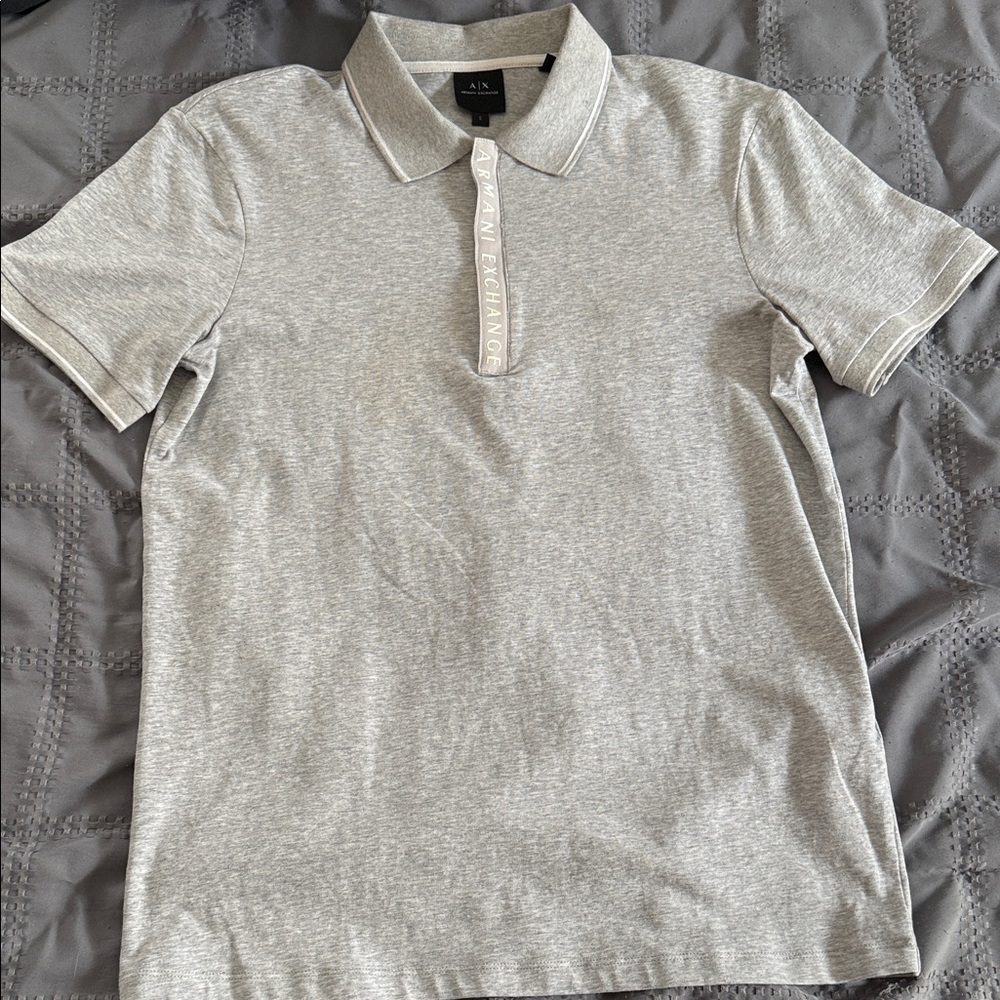 Armani Exchange Light Gray Polo Shirt